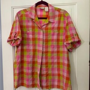 Koret vintage plaid top